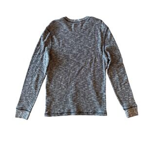 Express Men Modern Waffle Knit Thermal Shirt Medium Grey Marl Pullover Lion Logo